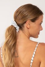Load image into Gallery viewer, Model Front: Rio De Sol Hair Accessory Linea-White Scrunchie