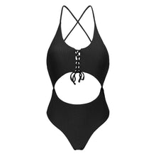 Load image into Gallery viewer, Product Front: Rio De Sol One-Piece Dots-Black Ivy Strap