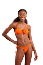 Load image into Gallery viewer, Model Front: Rio De Sol Set Set Dots-Orange Balconet-Tie Pipa