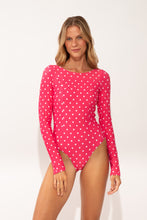 Load image into Gallery viewer, Model Front: Wednesday In Hawaii By Rio De Sol One-Piece Kiko-Guava Surf
