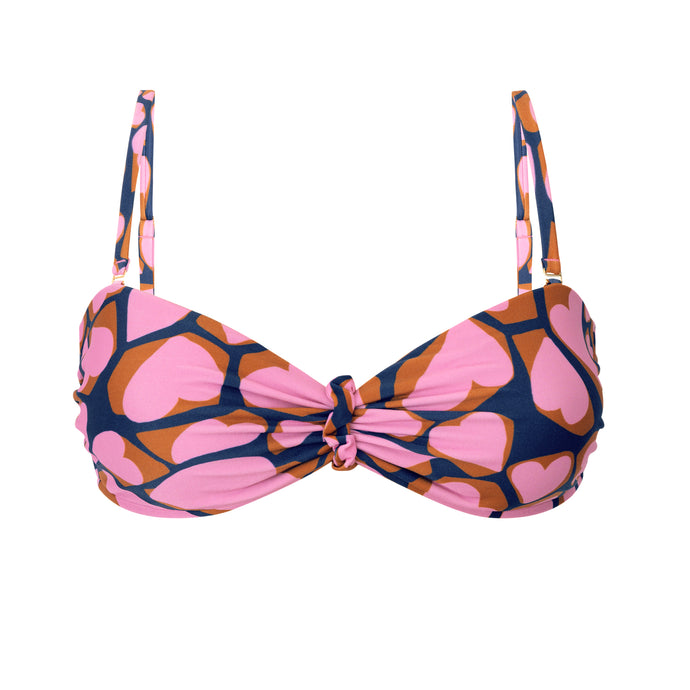 Product Front: Rio De Sol Top Top Amore-Pink Bandeau-Crispy
