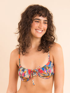Model Front: Rio De Sol Top Top Jungle Balconet-Tie