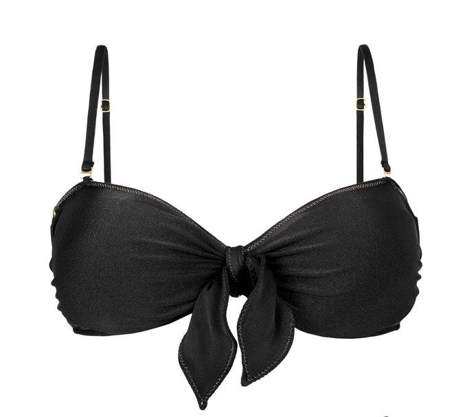 Product Front: Rio De Sol Top Top Shimmer-Black Bandeau-No
